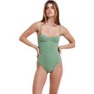 Flirtt Gottex Women's Standard Underwire Balconette Swimsuit Dusk Green M NWT